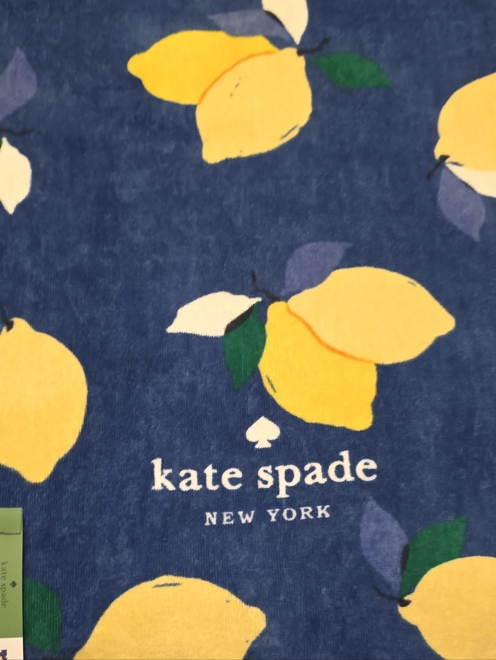 Kate Spade Lemon Print Blue Beach Towel